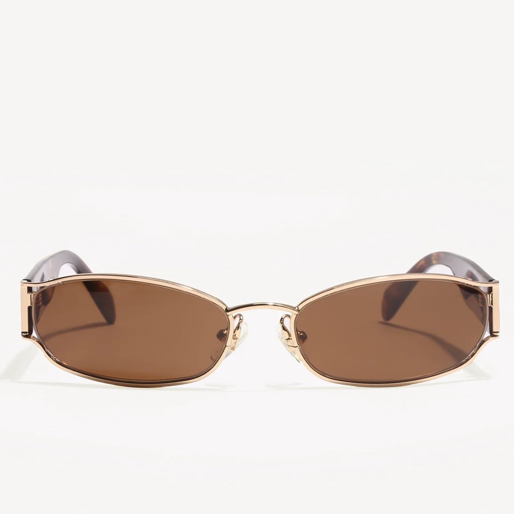 Gold Frame Brown Lens Women’s Sunglasses
